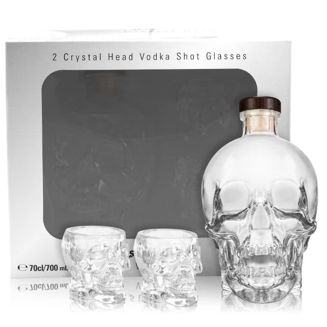 Crystal Head Vodka 0.7L (40% Vol.) Gift Box With 2 Shot Glasses